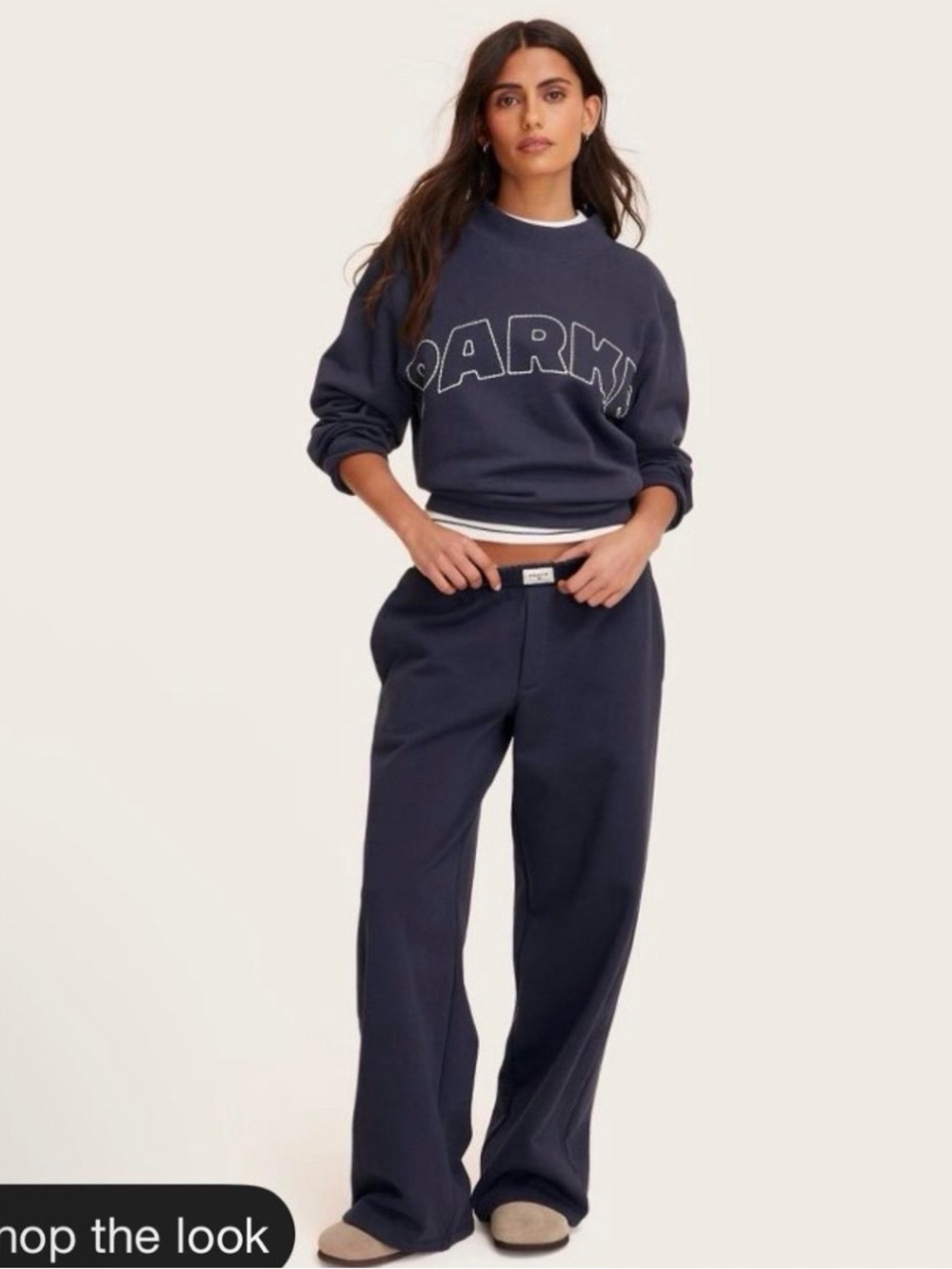 Parke Wide-Leg Sweatpants in Navy